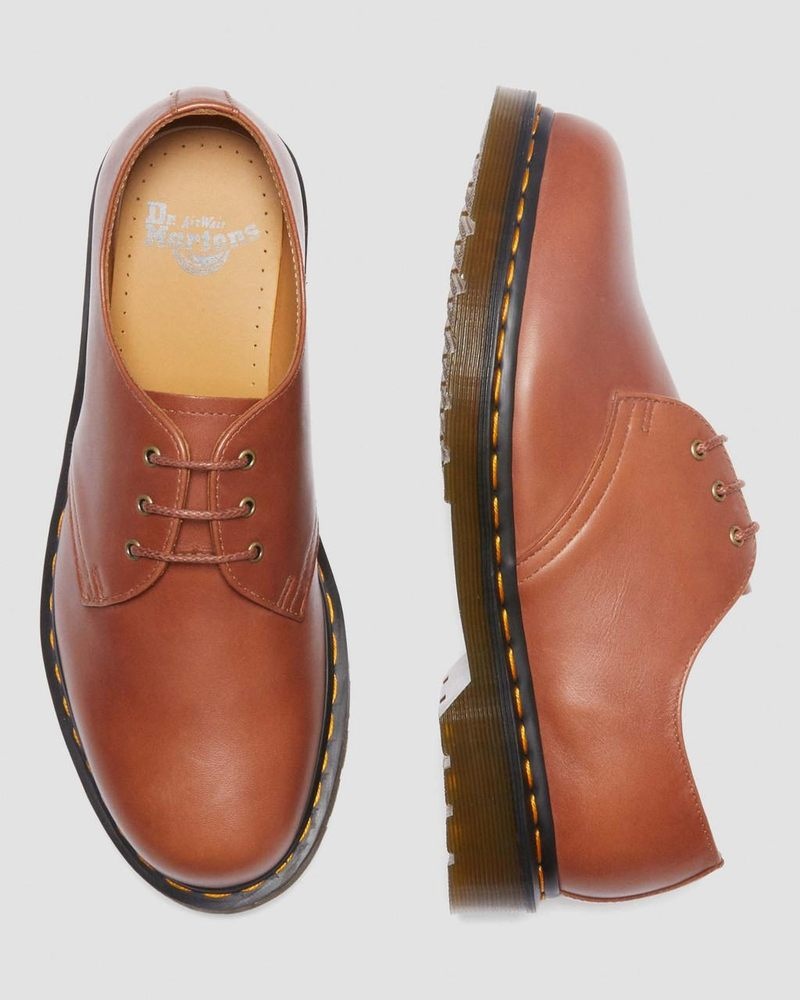 Saddle Tan Dr Martens 1461 Carrara Leather Oxford Shoes (Carrara) Shoes | VS48-Q8EG