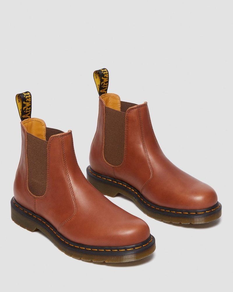 Saddle Tan Dr Martens 2976 Carrara Leather Chelsea Boots (Carrara) Boots | GB21-V7KQ