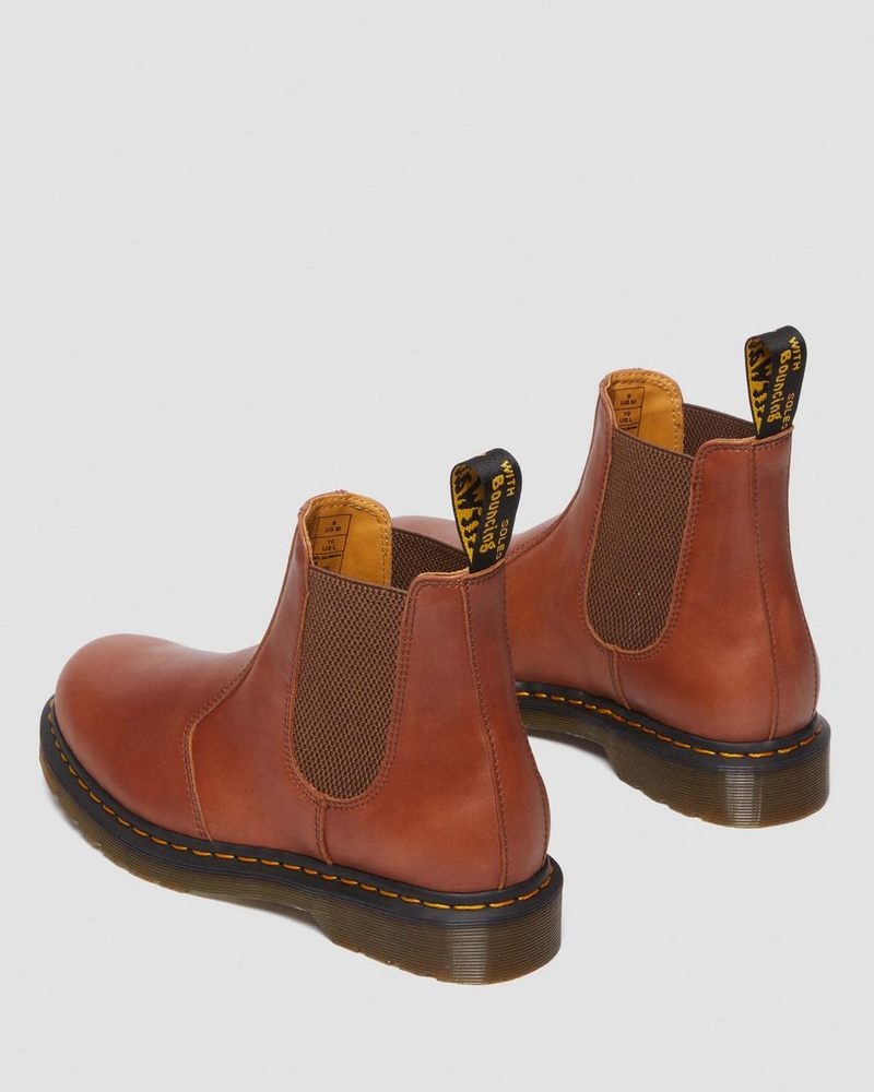 Saddle Tan Dr Martens 2976 Carrara Leather Chelsea Boots (Carrara) Boots | GB21-V7KQ