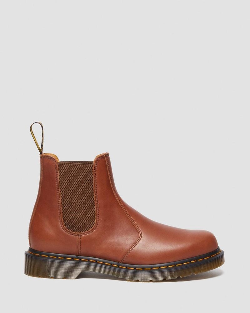 Saddle Tan Dr Martens 2976 Carrara Leather Chelsea Boots (Carrara) Boots | GB21-V7KQ