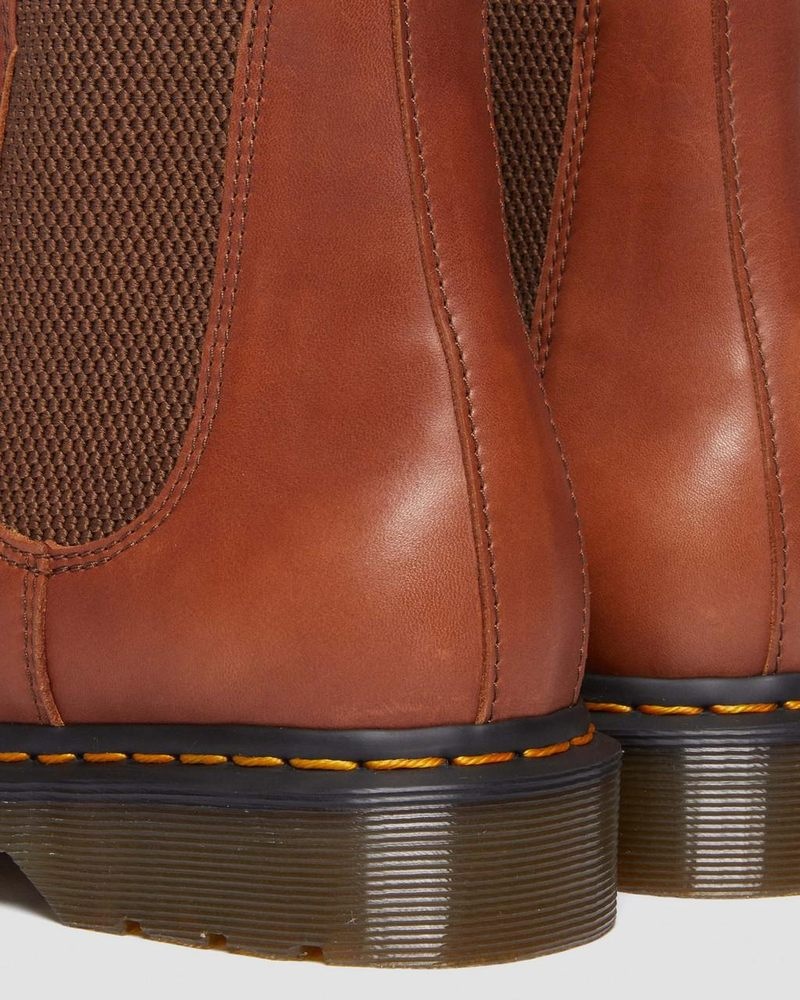 Saddle Tan Dr Martens 2976 Carrara Leather Chelsea Boots (Carrara) Boots | GB21-V7KQ