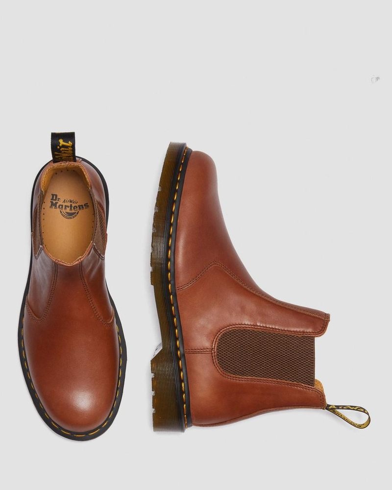 Saddle Tan Dr Martens 2976 Carrara Leather Chelsea Boots (Carrara) Boots | GB21-V7KQ