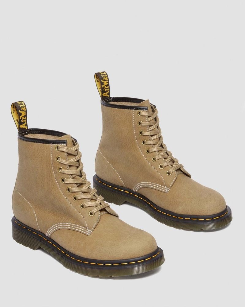 Savannah Tan Dr Martens 1460 Tumbled Nubuck Leather Lace Up Boots (Tumbled Nubuck) Boots | JI87-K7JD