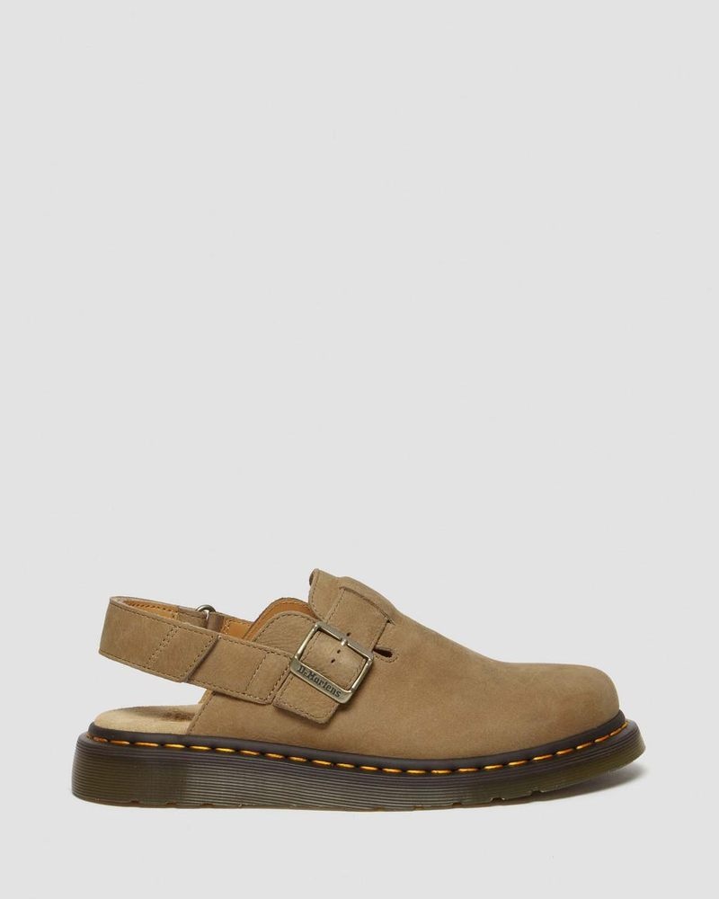 Savannah Tan Dr Martens Jorge II Tumbled Nubuck Leather Slingback Mules (Tumbled Nubuck) Sandals | JA52-N7GV