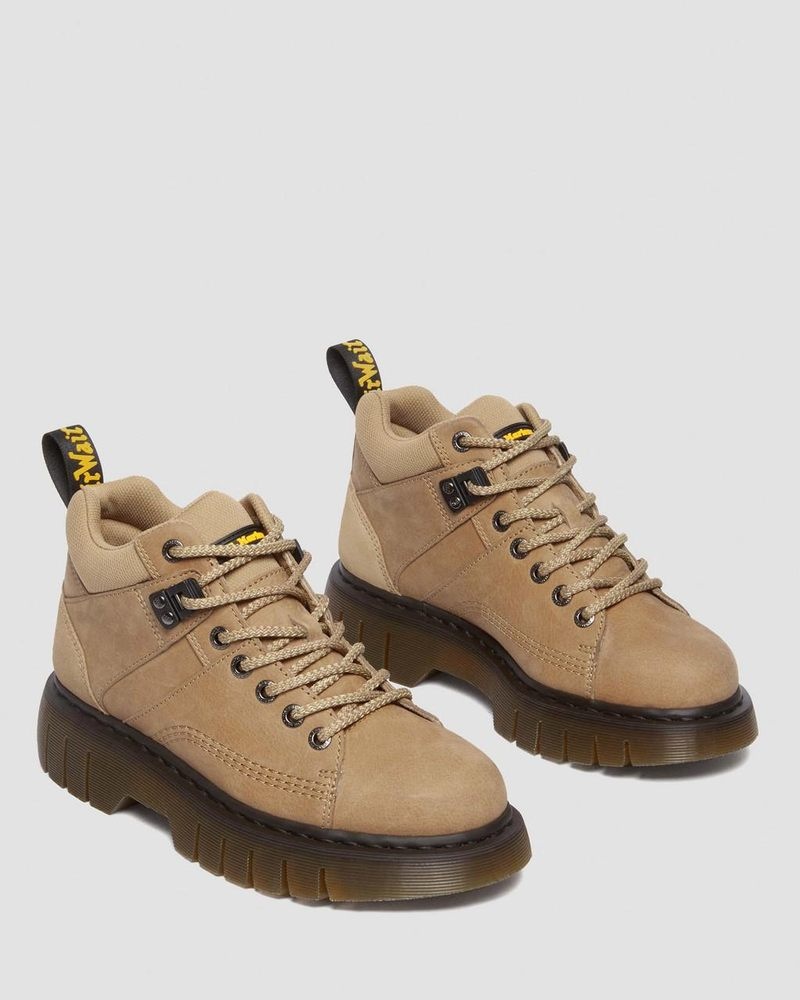 Savannah Tan Dr Martens Woodard Tumbled Nubuck Leather Low Casual Boots (Tumbled Nubuck) Boots | WV90-S5PW