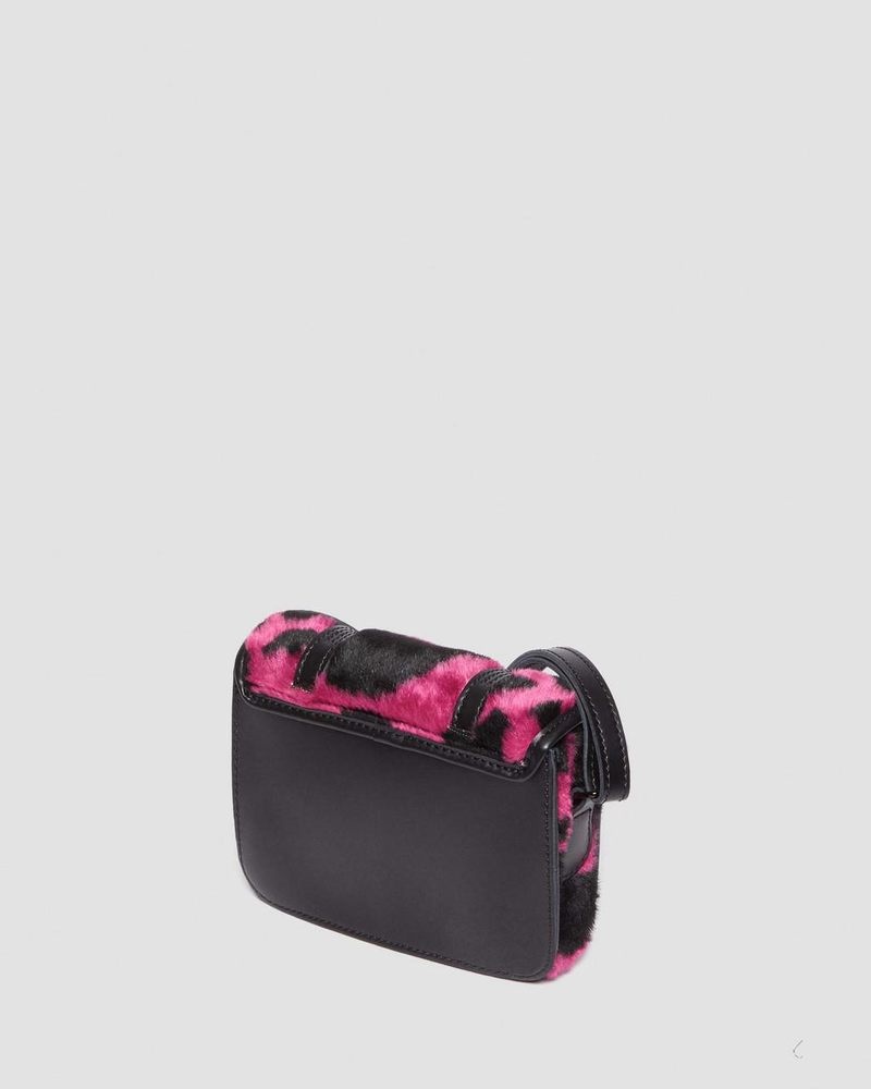 THRIFT PINK+BLACK Dr Martens 7 Inch Faux Fur Cow Print Crossbody Bag (Cow Print + Kiev) Bags & Backpacks | QB10-M4KO