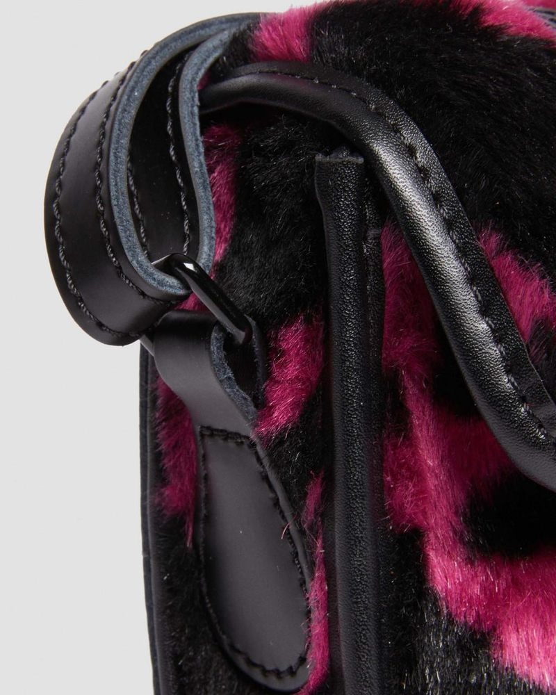 THRIFT PINK+BLACK Dr Martens 7 Inch Faux Fur Cow Print Crossbody Bag (Cow Print + Kiev) Bags & Backpacks | QB10-M4KO