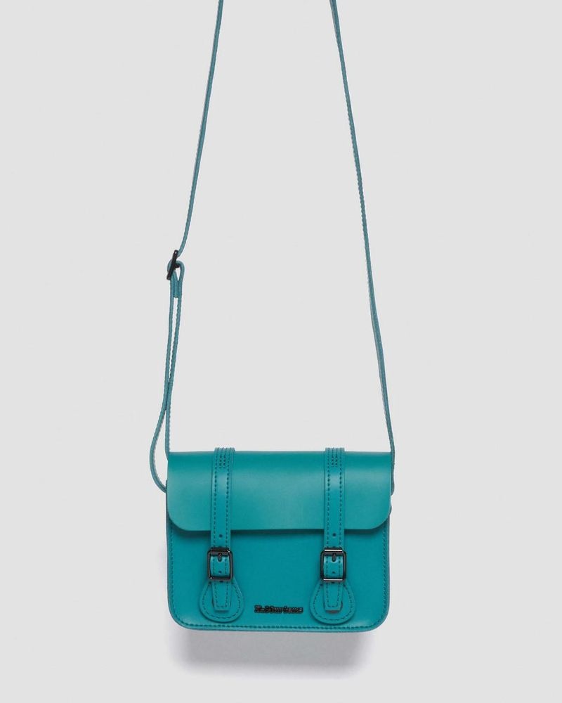 Teal Green Dr Martens 7 Inch Leather Crossbody Bag (Smooth Leather) Bags & Backpacks | HS74-I2WW