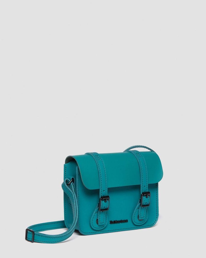 Teal Green Dr Martens 7 Inch Leather Crossbody Bag (Smooth Leather) Bags & Backpacks | HS74-I2WW