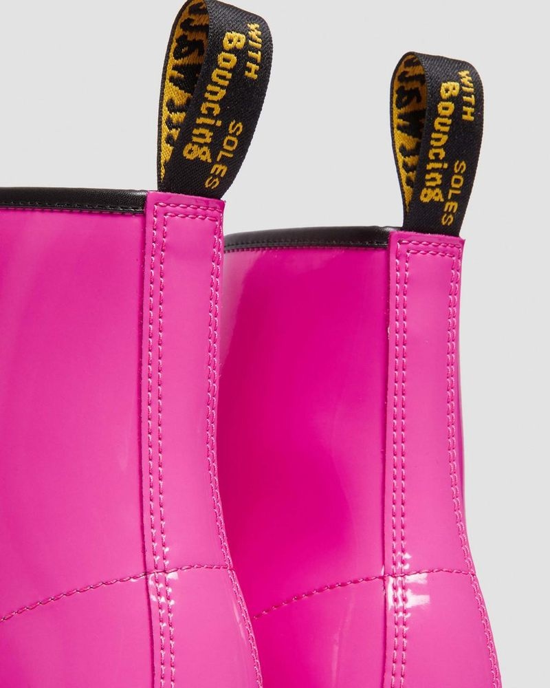 Thrift Pink Dr Martens 1460 - Patent Leather Lace Up Boots (Patent Leather) Boots | PT22-J8NB