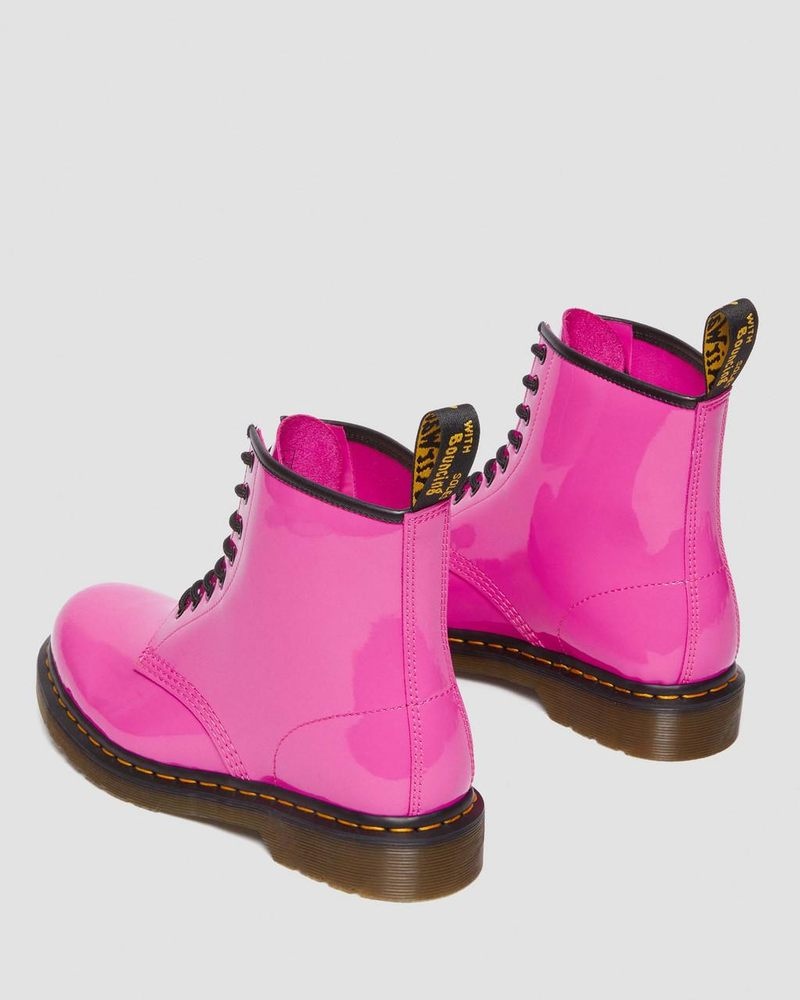 Thrift Pink Dr Martens 1460 - Patent Leather Lace Up Boots (Patent Leather) Boots | PT22-J8NB