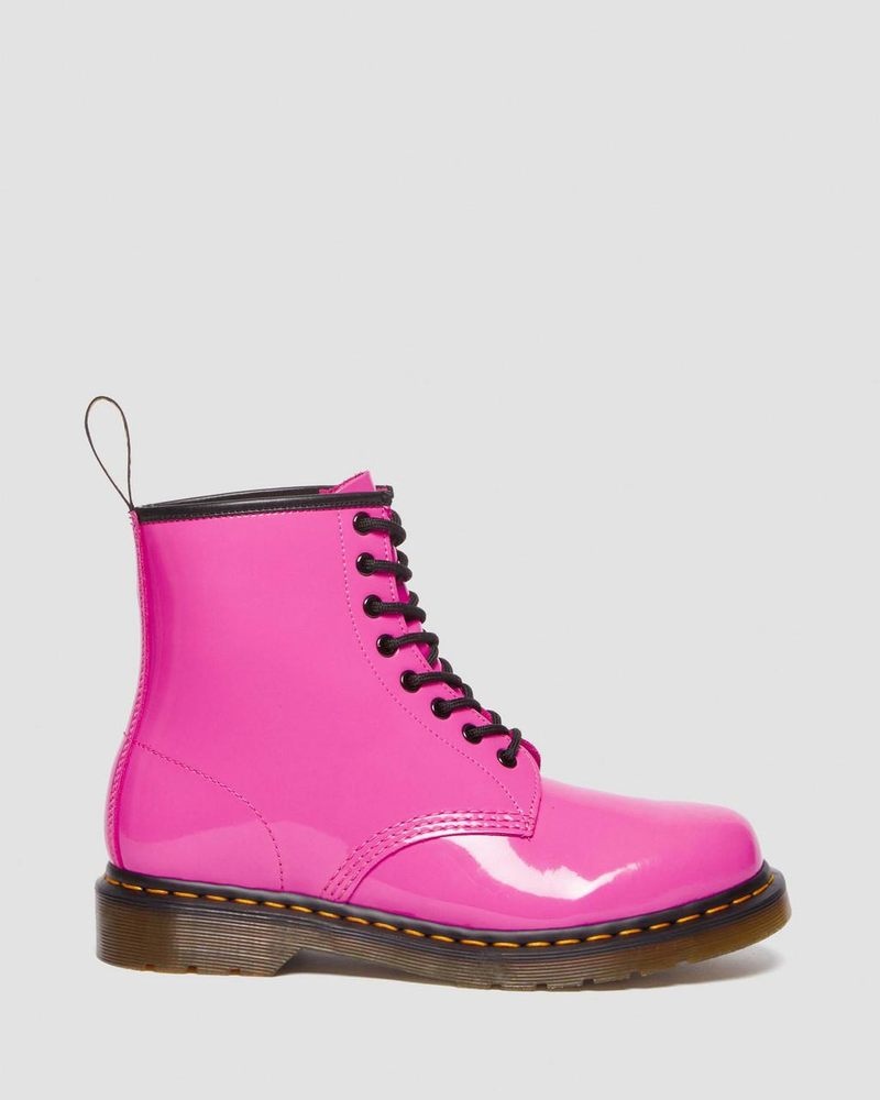 Thrift Pink Dr Martens 1460 - Patent Leather Lace Up Boots (Patent Leather) Boots | PT22-J8NB