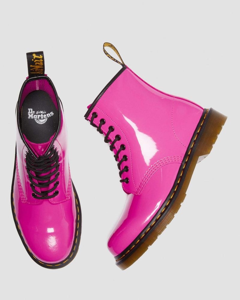 Thrift Pink Dr Martens 1460 - Patent Leather Lace Up Boots (Patent Leather) Boots | PT22-J8NB