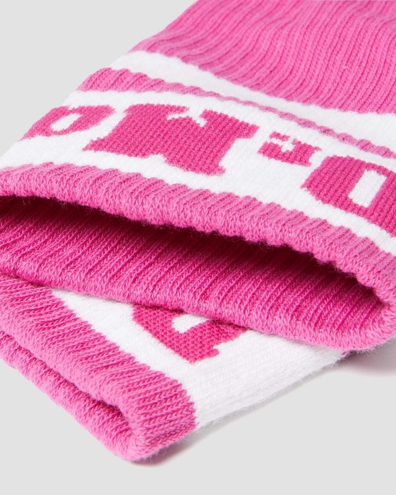 Thrift Pink Dr Martens Athletic Logo Organic Cotton Blend Socks (Cotton Blend) Socks | DT83-B4LT