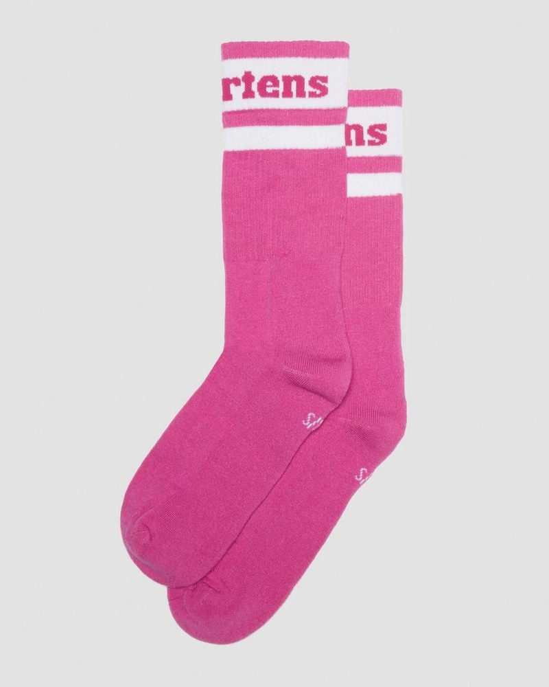 Thrift Pink Dr Martens Athletic Logo Organic Cotton Blend Socks (Cotton Blend) Socks | DT83-B4LT