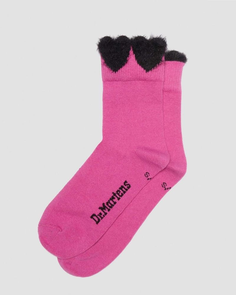 Thrift Pink Dr Martens Heart Detail Cotton Blend Socks (Organic Cotton Blend) Socks | PT63-Y7VD