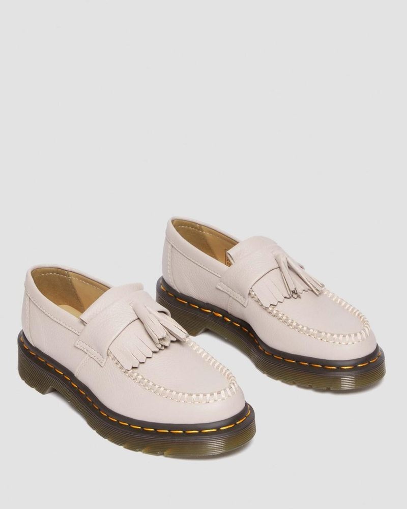 Vintage Taupe Dr Martens Adrian - Virginia Leather Tassel Loafers (Virginia) Shoes | RX59-I0RI