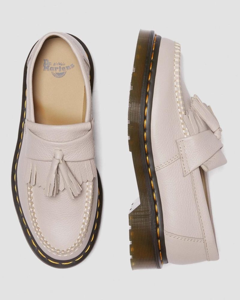 Vintage Taupe Dr Martens Adrian - Virginia Leather Tassel Loafers (Virginia) Shoes | RX59-I0RI