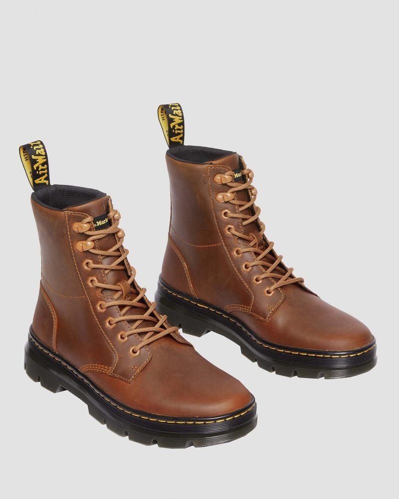 Warm Tan Dr Martens Combs Pull Up Leather Casual Boots (Archive Pull Up) Boots | QW85-B8UN