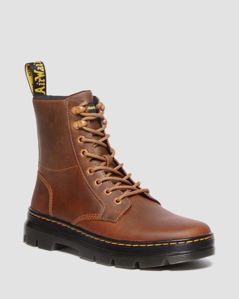 Warm Tan Dr Martens Combs Pull Up Leather Casual Boots (Archive Pull Up) Boots | QW85-B8UN