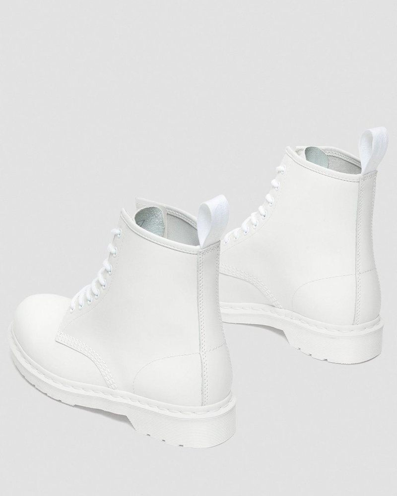 White Dr Martens 1460 Mono Smooth Leather Lace Up Boots (Smooth Leather) Boots | QE58-T2DP