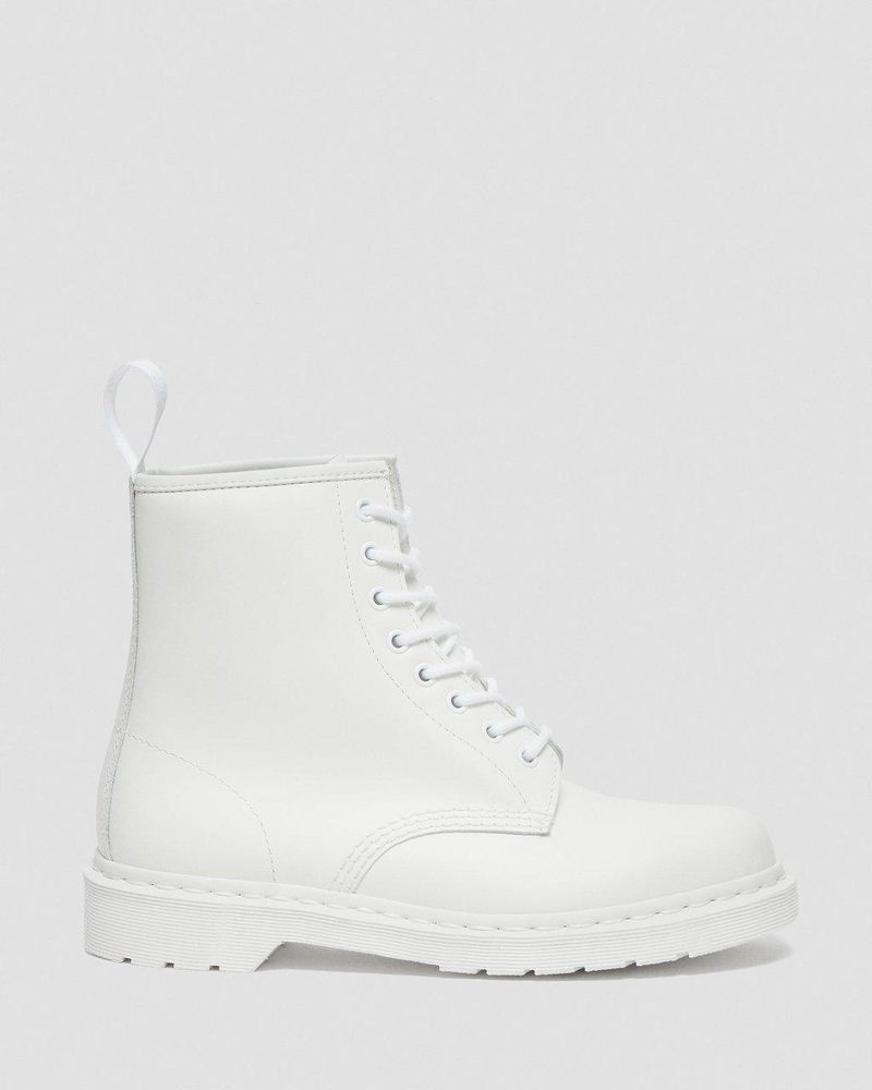 White Dr Martens 1460 Mono Smooth Leather Lace Up Boots (Smooth Leather) Boots | QE58-T2DP