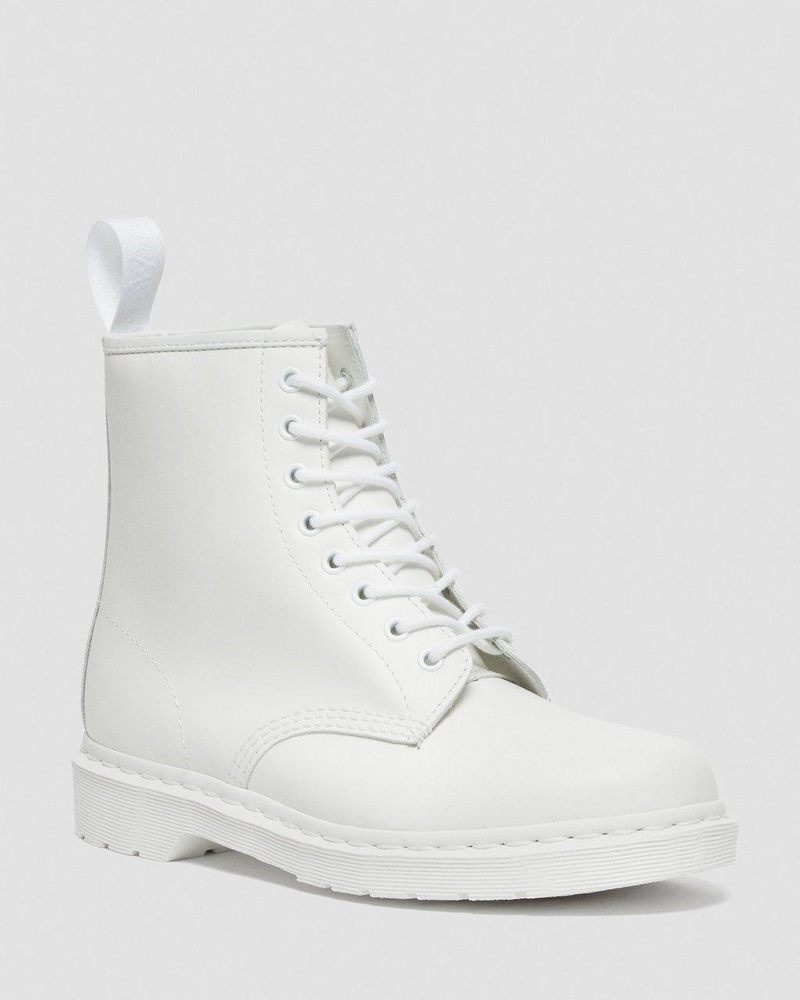 White Dr Martens 1460 Mono Smooth Leather Lace Up Boots (Smooth Leather) Boots | RG92-I3PD