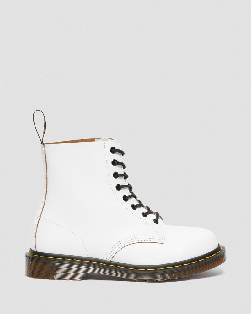 White Dr Martens 1460 Vintage Made in England Lace Up Boots (Quilon) Boots | BA06-F0QF