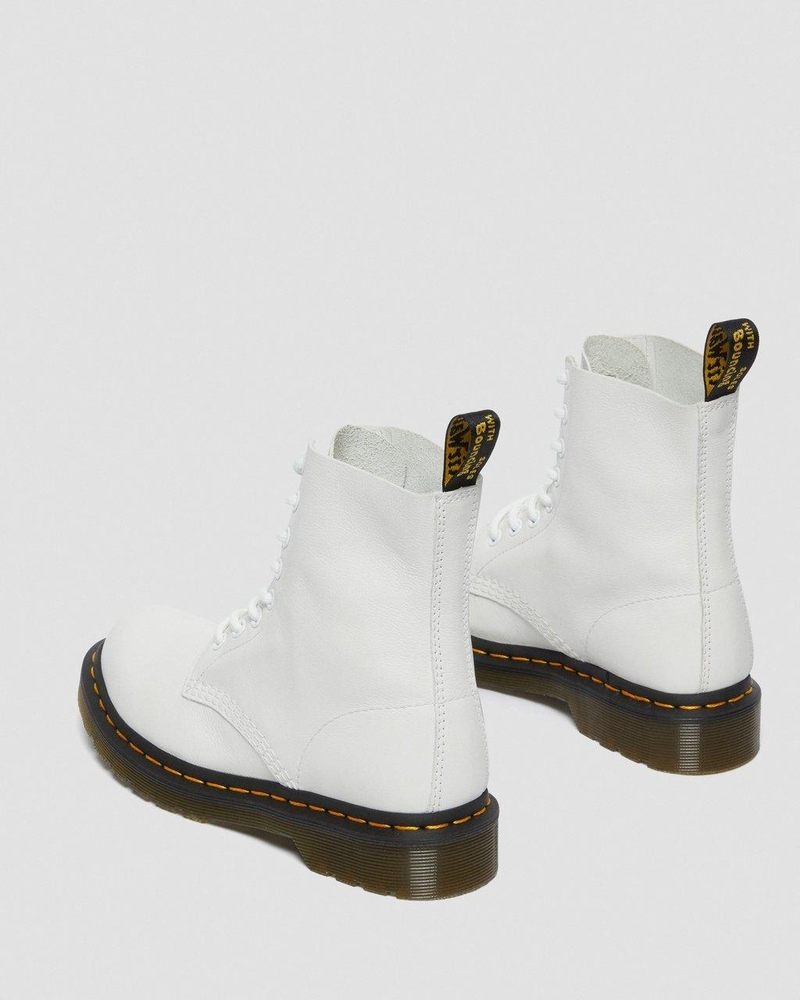 White Dr Martens 1460 - Pascal Virginia Leather Boots (Virginia) Boots | ZE61-S6IN