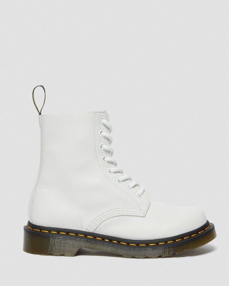 White Dr Martens 1460 - Pascal Virginia Leather Boots (Virginia) Boots | ZE61-S6IN