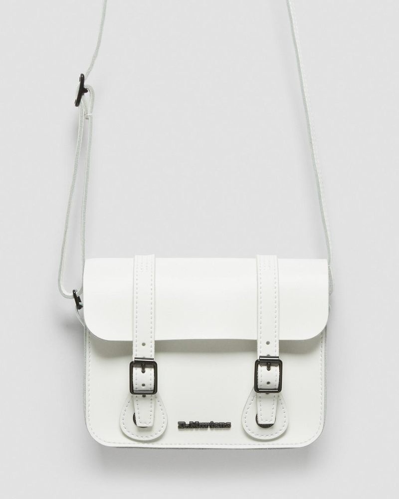 White Dr Martens 7 Inch Leather Crossbody Bag (Smooth Leather) Bags & Backpacks | PO06-S8AD