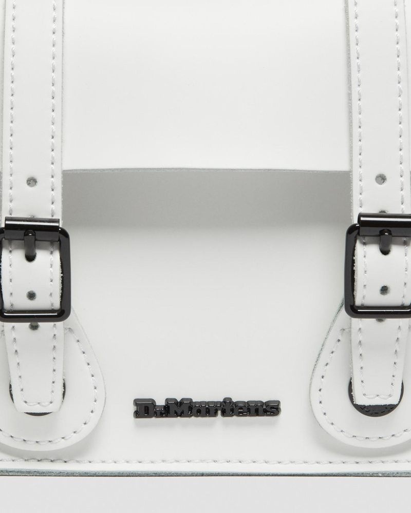 White Dr Martens 7 Inch Leather Crossbody Bag (Smooth Leather) Bags & Backpacks | PO06-S8AD