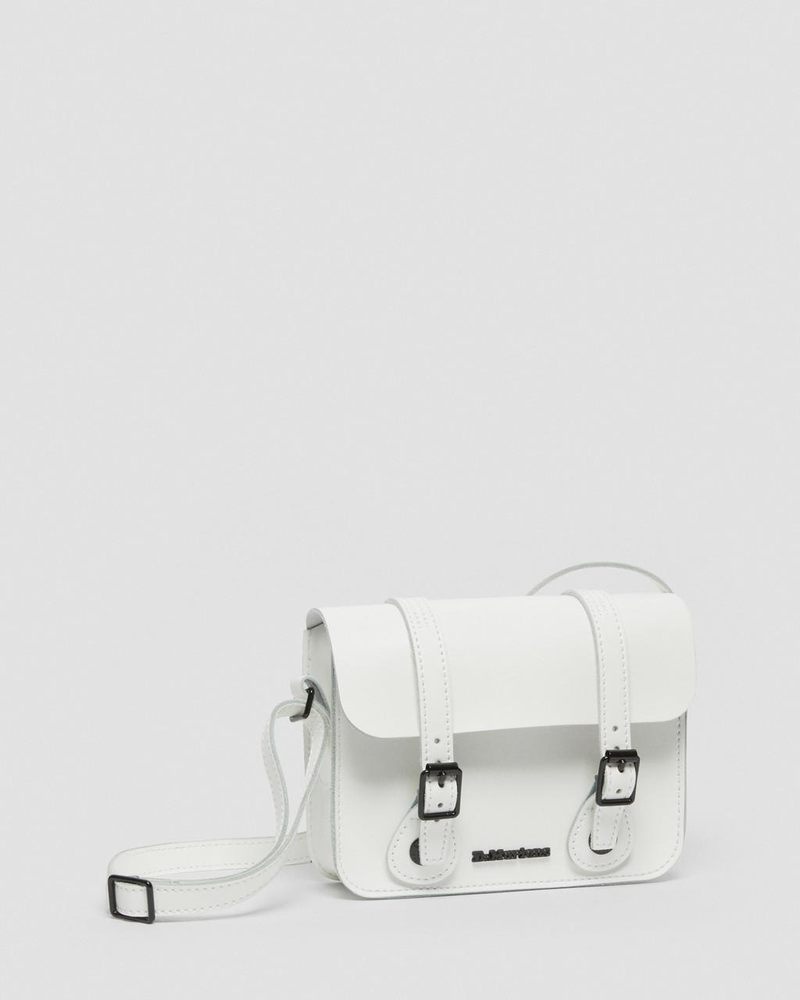 White Dr Martens 7 Inch Leather Crossbody Bag (Smooth Leather) Bags & Backpacks | PO06-S8AD