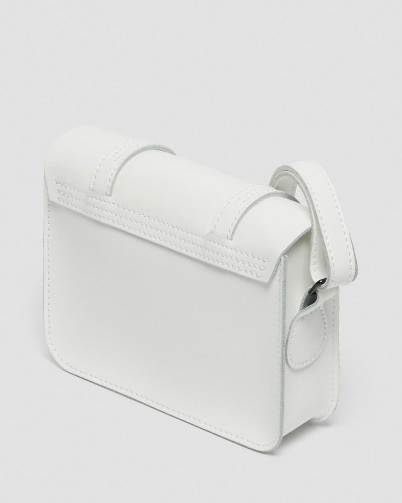 White Dr Martens 7 Inch Leather Crossbody Bag (Smooth Leather) Bags & Backpacks | PO06-S8AD