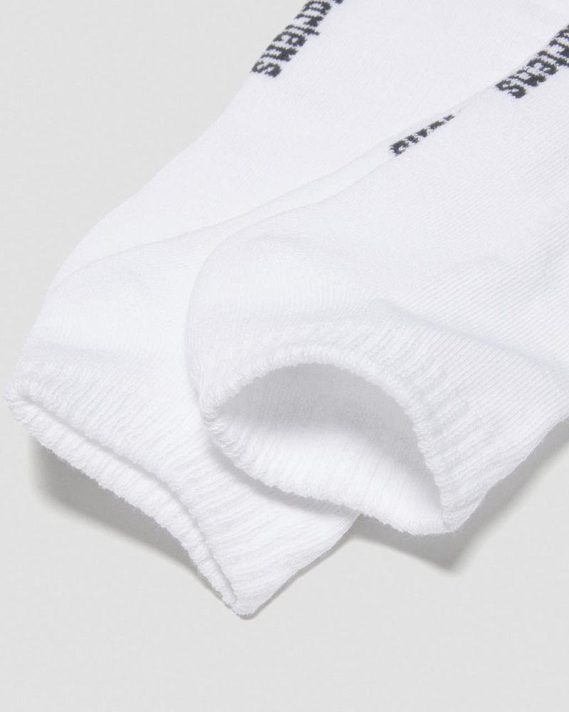 White Dr Martens Double Doc Organic Cotton Blend Short 3-Pack Socks (Cotton Blend) Socks | AS80-D6MT