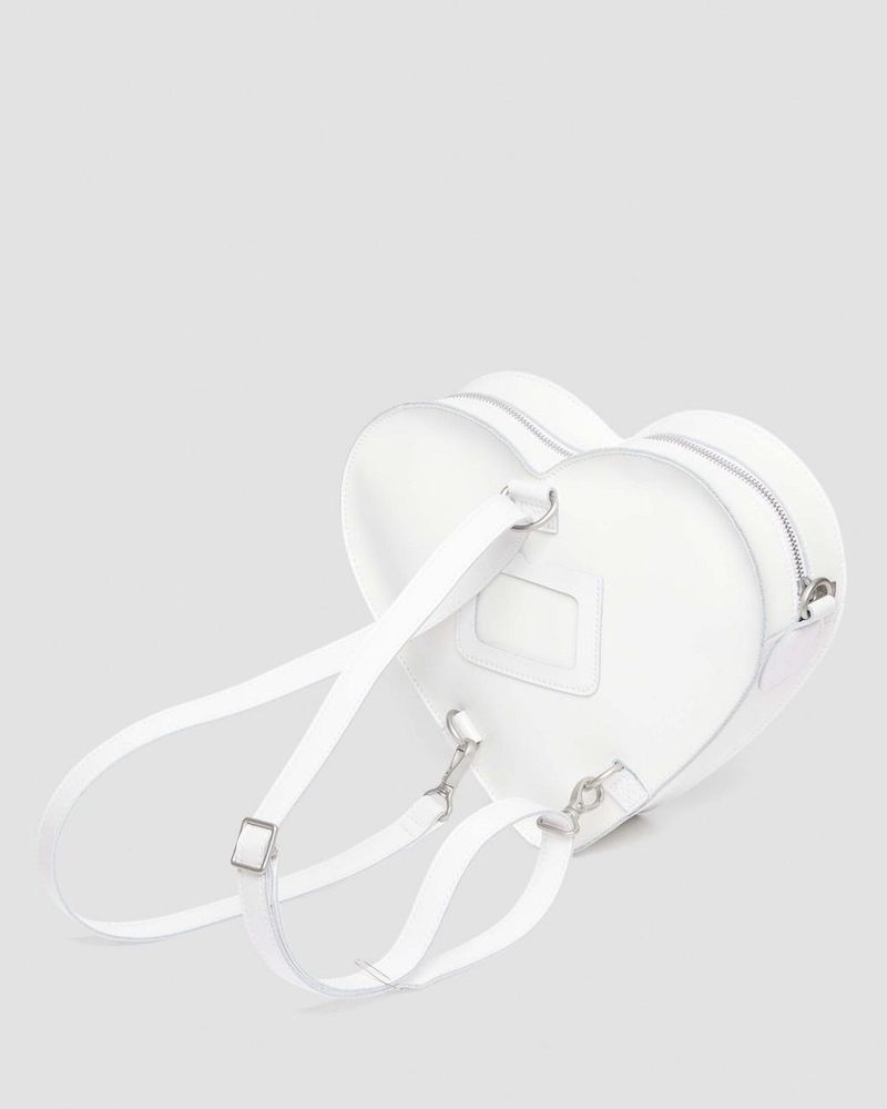 White Dr Martens Heart Shaped Leather Backpack (Kiev) Bags & Backpacks | JC87-V5NN