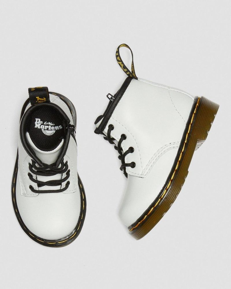 White Dr Martens Infant 1460 Leather Lace Up Boots (Romario) Boots | PS54-P7US