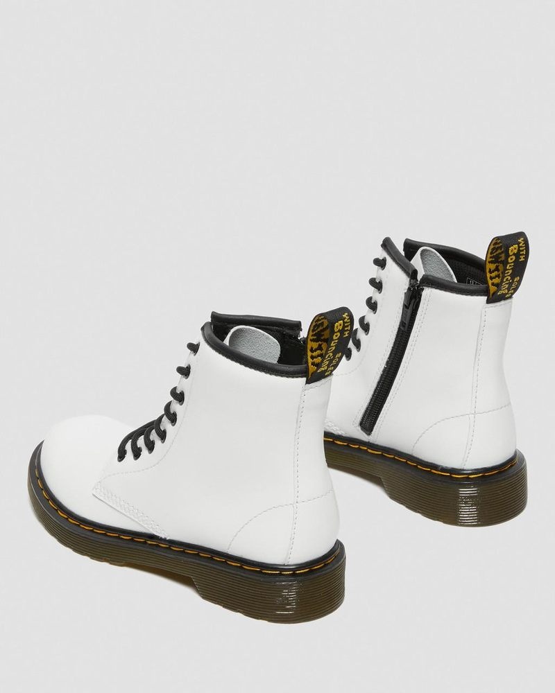 White Dr Martens Junior 1460 Leather Lace Up Boots (Romario) Boots | PF14-I5ZV