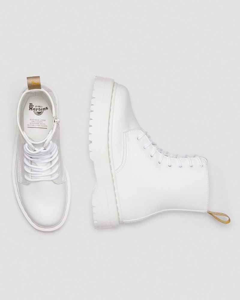 White Dr Martens Vegan Jadon II Boot Kemble Mono Platforms (Kemble) Platforms Boots | LC88-D2HT