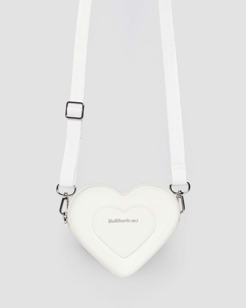 White Dr Martens Vegan Mini Heart Shaped Bag (Kemble Pu) Bags & Backpacks | WG28-N6CU