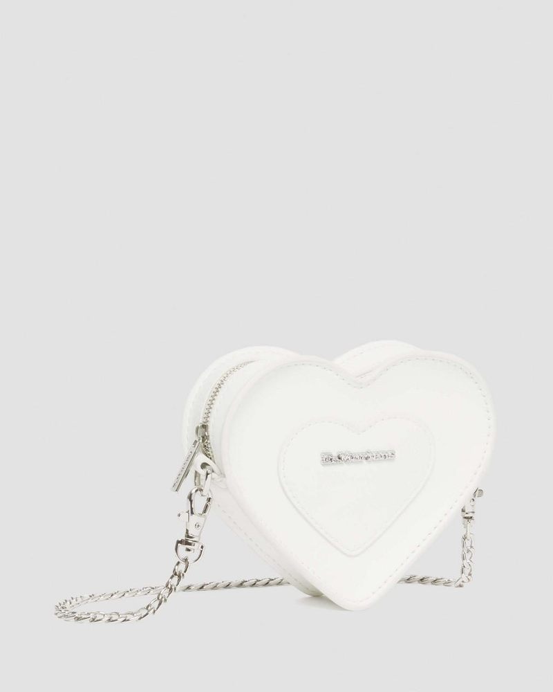 White Dr Martens Vegan Mini Heart Shaped Bag (Kemble Pu) Bags & Backpacks | WG28-N6CU