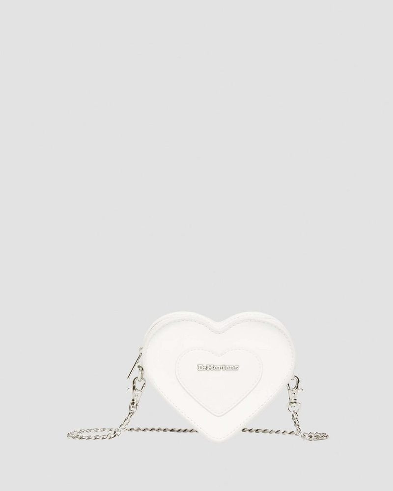 White Dr Martens Vegan Mini Heart Shaped Bag (Kemble Pu) Bags & Backpacks | WG28-N6CU