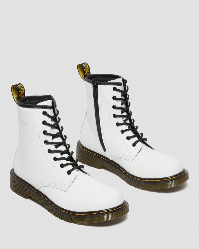 White Dr Martens Youth 1460 Leather Lace Up Boots (Romario) Boots | ZI39-L1PR