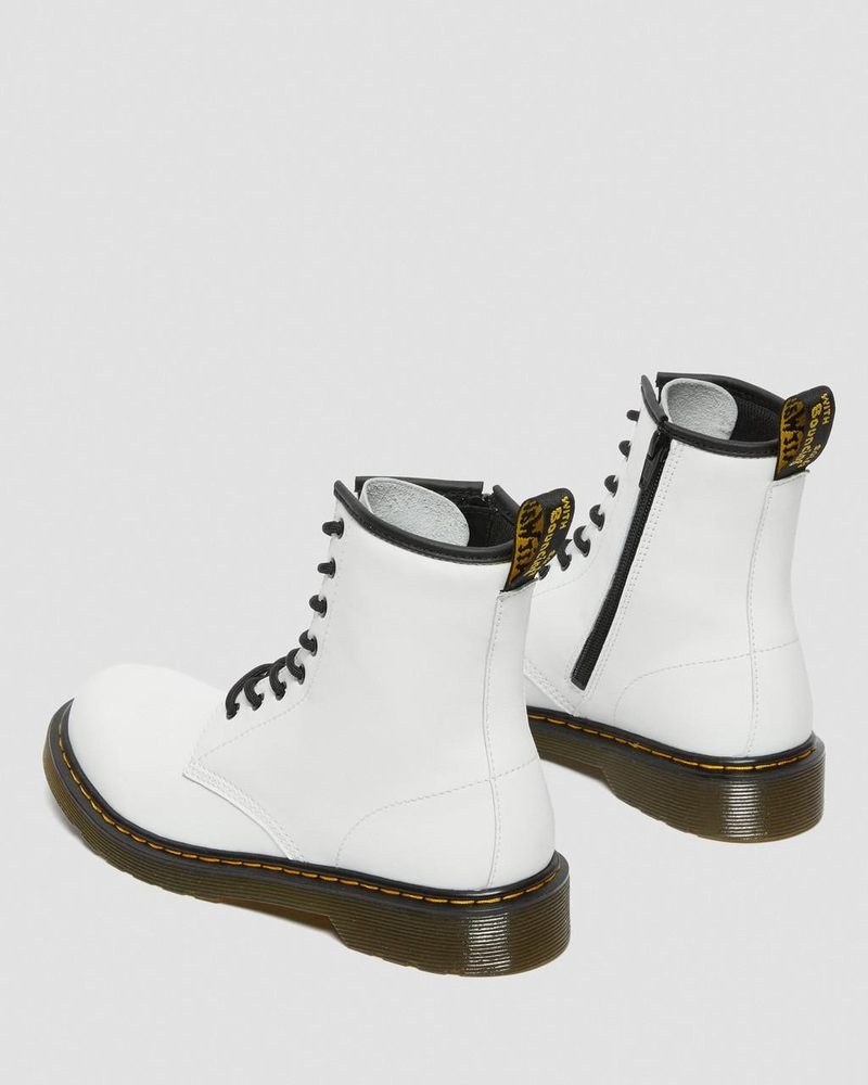 White Dr Martens Youth 1460 Leather Lace Up Boots (Romario) Boots | ZI39-L1PR