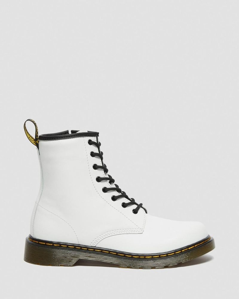 White Dr Martens Youth 1460 Leather Lace Up Boots (Romario) Boots | ZI39-L1PR