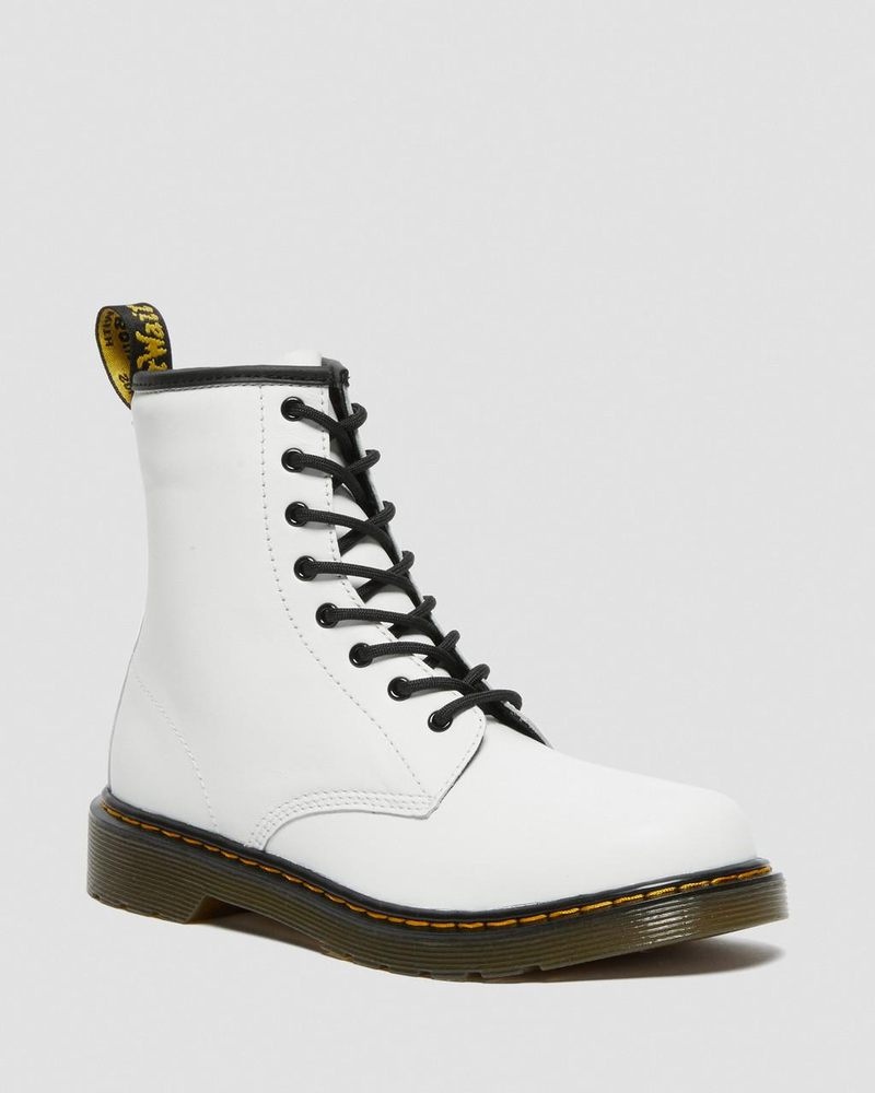 White Dr Martens Youth 1460 Leather Lace Up Boots (Romario) Boots | ZI39-L1PR