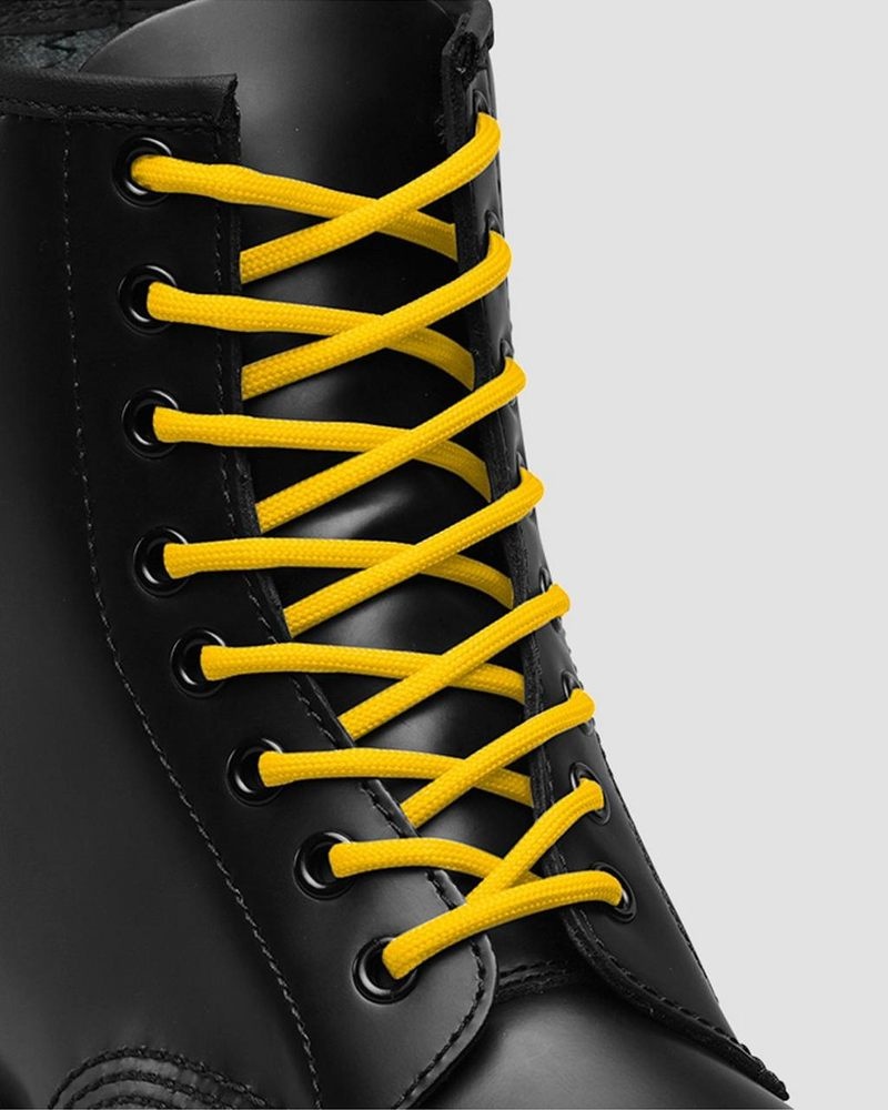 Yellow Dr Martens 55 Inch Round Shoe Laces (8-10 Eye) (Polyester) Shoe Laces | VE46-O8GL