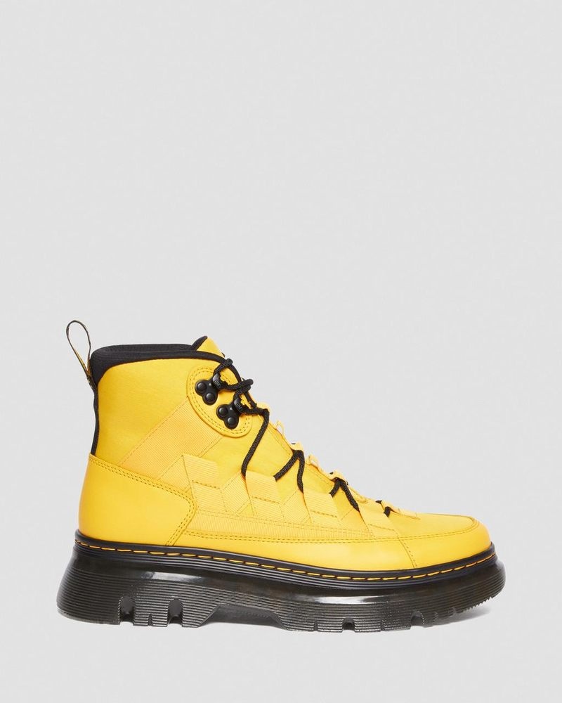 Yellow Dr Martens Boury Nylon & Leather Casual Boots (Cyclone Nylon+Lapstone) Boots | ZL39-U8KM