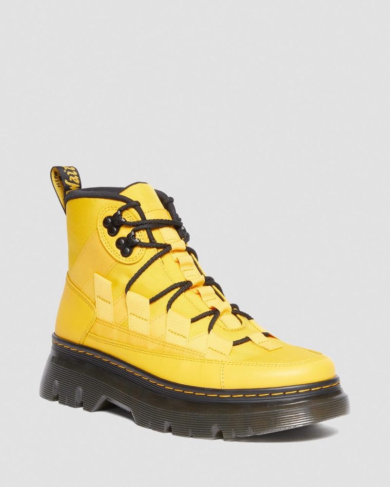 Yellow Dr Martens Boury Nylon & Leather Casual Boots (Cyclone Nylon+Lapstone) Boots | ZL39-U8KM