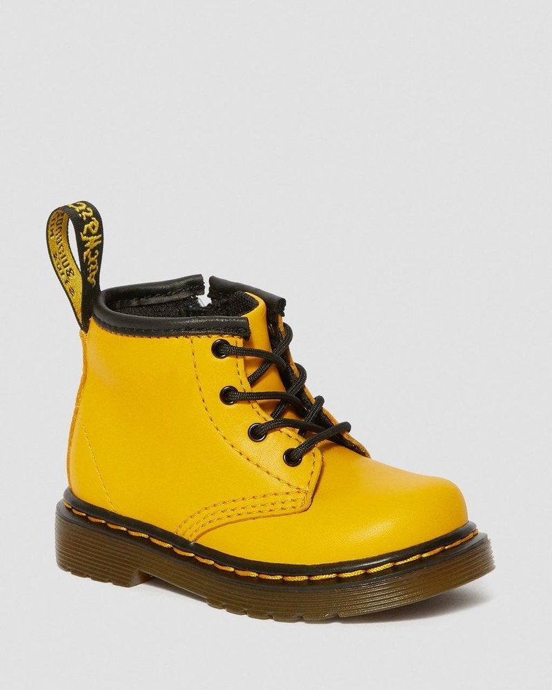 Yellow Dr Martens Infant 1460 Leather Lace Up Boots (Romario) Boots | XC69-F5ZE